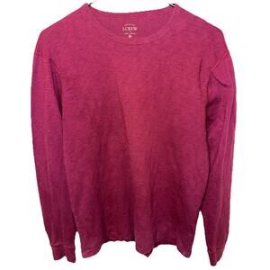 Men’s J.Crew Slub Cotton Long Sleeve Tee Size Medium In Burgandy